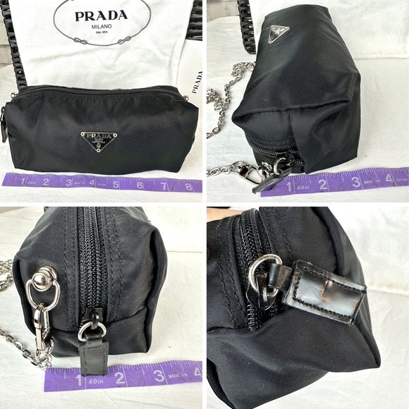 PRADA black nylon pouch crossbody or bum bag with dust bag EXCELLENT - Picture 13 of 15